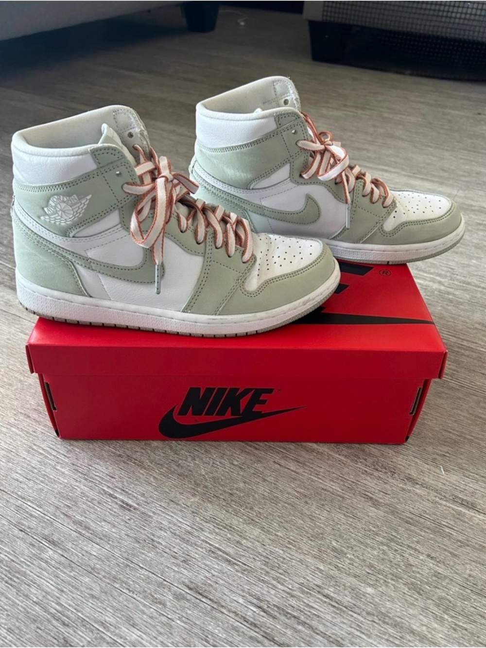 Nike Women’s Air Jordan 1 Mid - White and Light Green